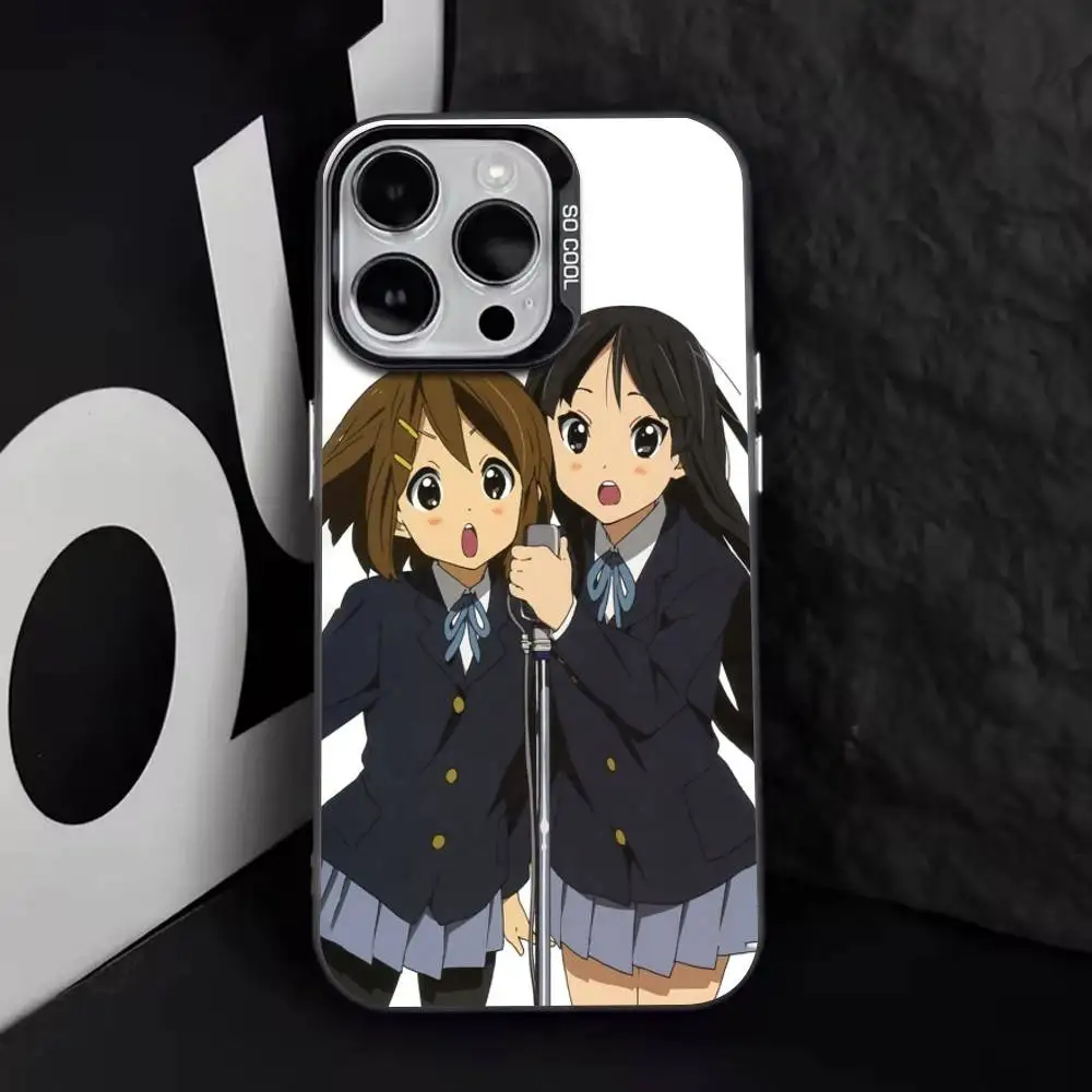 Фото Чехол для телефона K-On! Hirasawa-Akiyama - Tainaka-Kotobuki для iPhone 17, 16, 15, 14, 13, 12, 11 Plus, Pro Max, XS, красочный, серебристо-черный №3