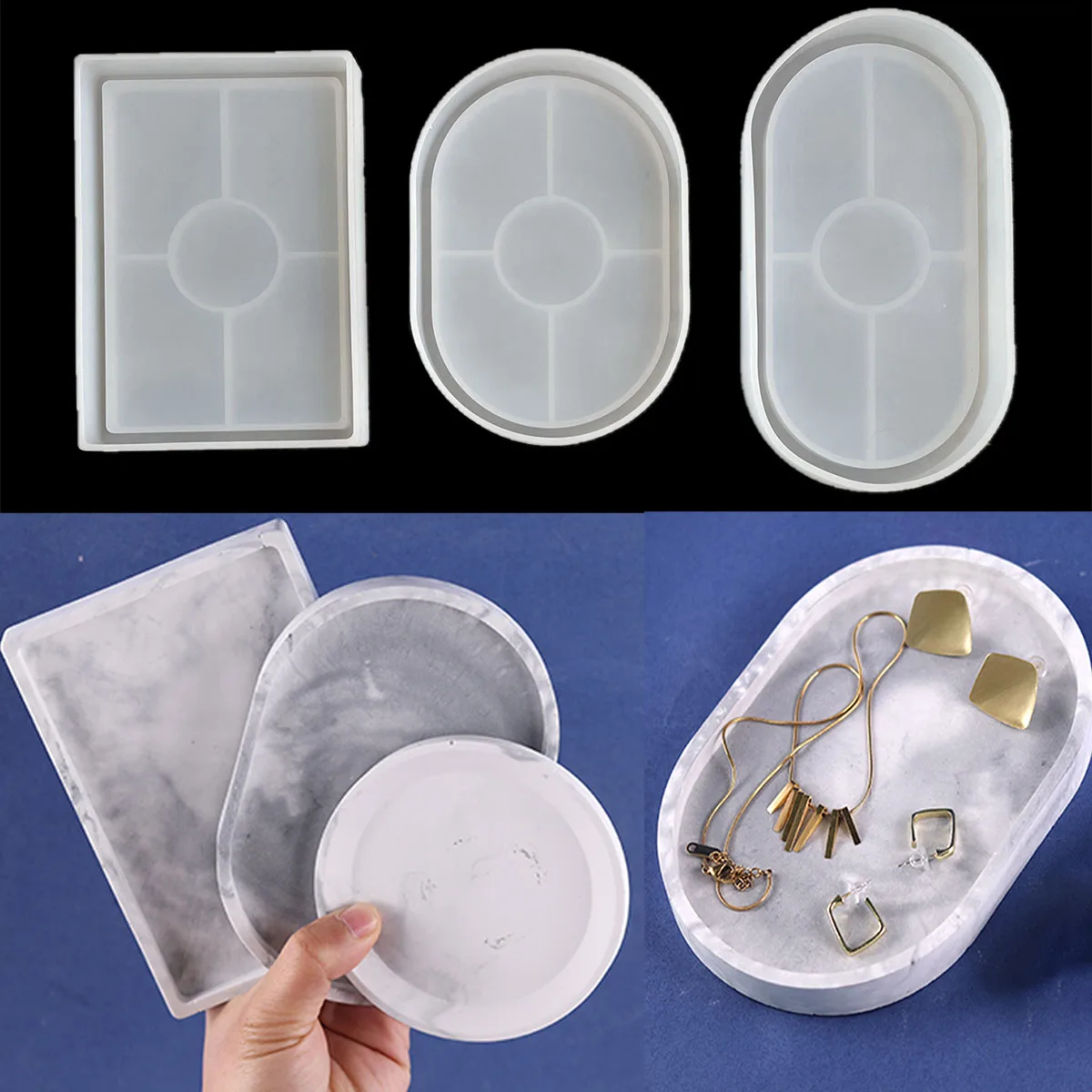 Овальная форма сделай сам коробка для хранения силиконовая поднос УФ эпоксидной