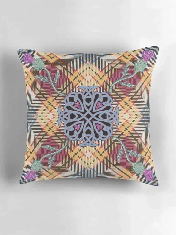 Шотландский чертополох тартан декоративная подушка аниме девушка диванные