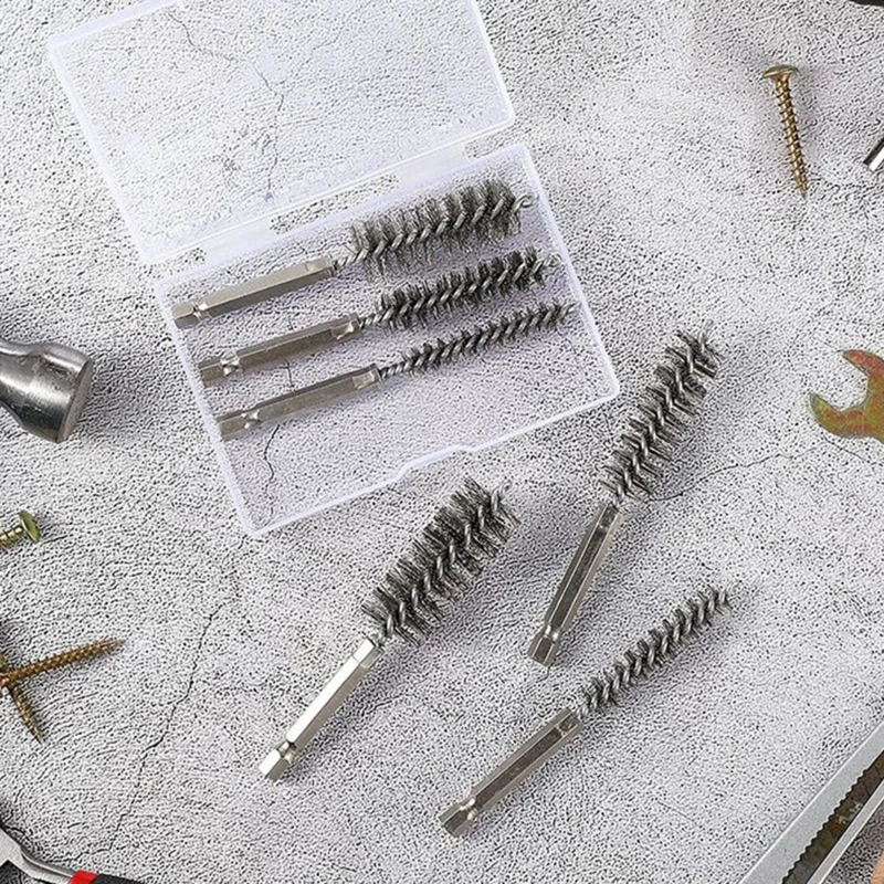 

6 Pieces Of Drilling Brushes Twisted Wire Stainless Steel Cleaning Brushes Of Different Sizes For Electric Drill Impact