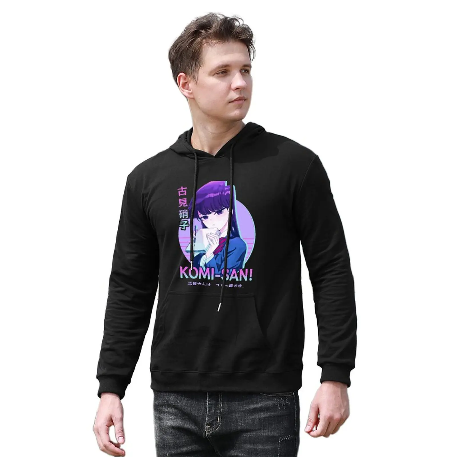 

Толстовка Komi при пересылке с рисунком из мультфильма аниме Манга Симпатичные хлопковые зимние толстовки классный Свободный пуловер с капю...