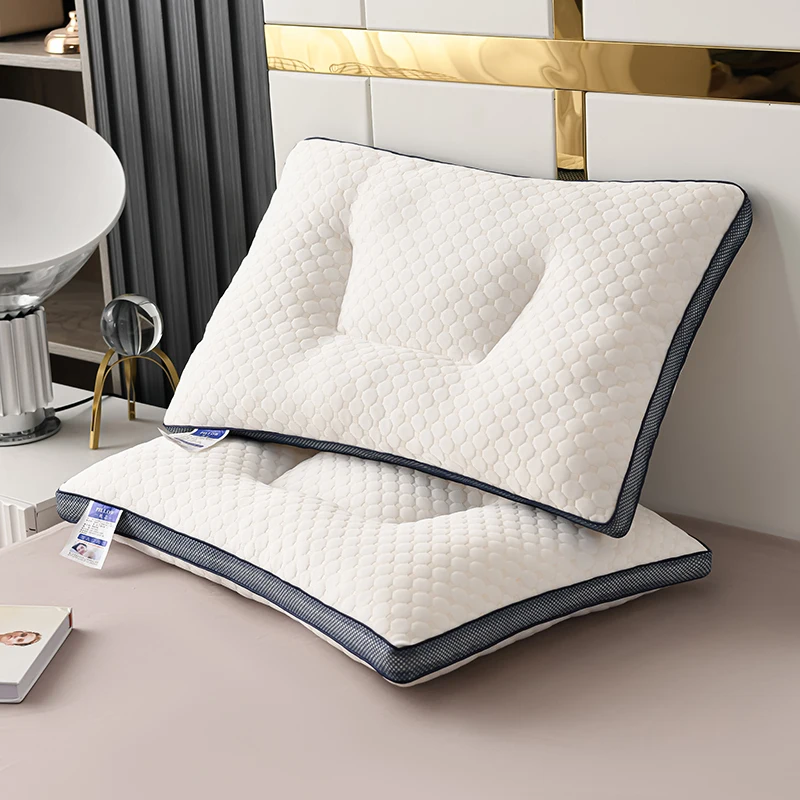 

48x74 White Rectangle Cotton Bedding Pillow Neck Health Protection Slow Rebound Soft and Cozy Adult Sleeping Pillow for Bedroom