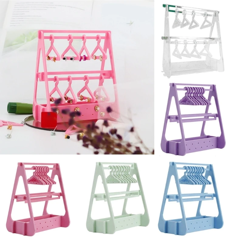 

L5YD Acrylic Double-layer Earring Holder Bracelet Necklace Display Storage Stand