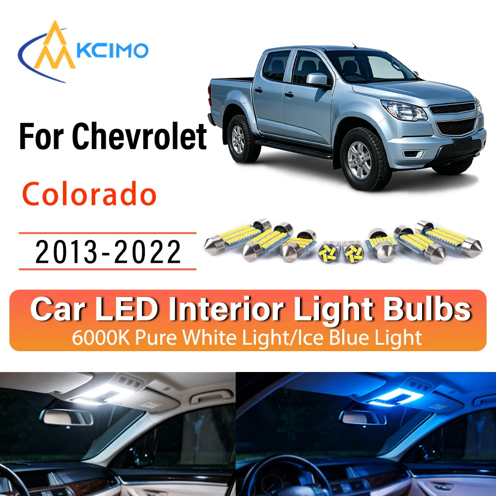 Фото Премиальные уютные светодиодные внутренние светильники для Chevrolet Colorado 2013-2022: суперяркие, быстрая установка, синий свет, комплект белого света, прочные. №1
