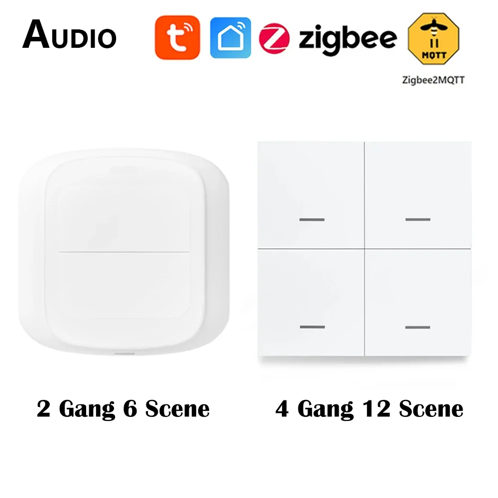 Умный переключатель сцен Tuya ZigBee 2/4 Gang 12