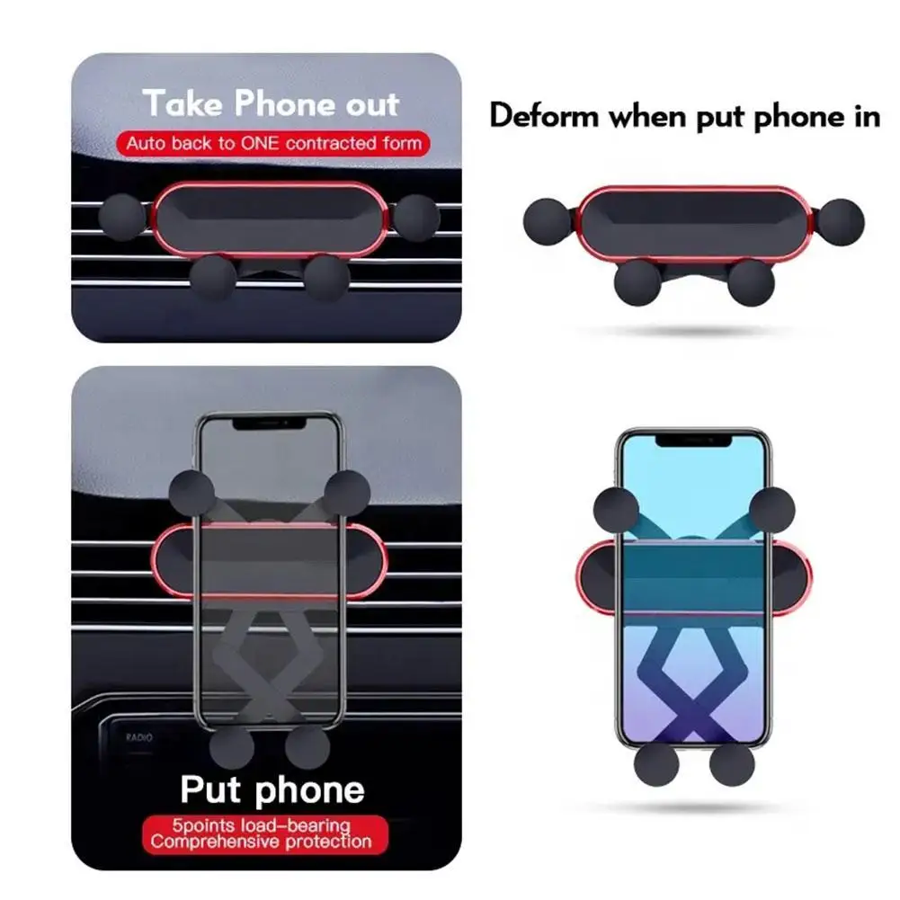 

Гравитационный Автомобильный держатель для телефона с зажимом для вентиляционного отверстия вращающийся на 360 крепление без магнитной подставки для мобильного телефона для IPhone 12 11 Samsung