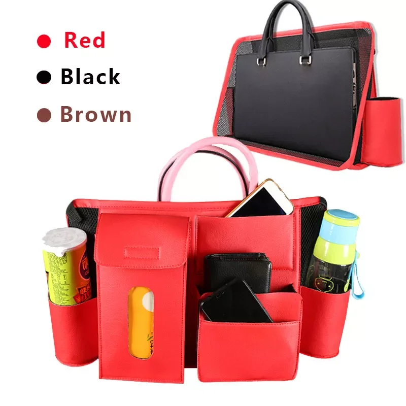 

New 7 in 1 Multifunction Car Net Pocket Back Organizer Between Seat Gap Cup tissue Storage Hanging Bag Auto Interior Accessories