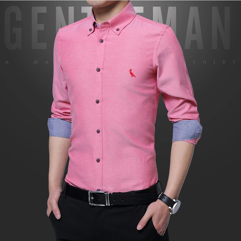 2022 New  de manga longa para homens camisas de algodão anti-rugas para homens ajuste fino camisa de negócios social blu