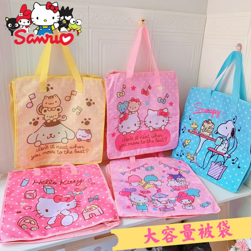 

Sanrio Melody Kuromi Hello Kitty Cinnamoroll Pochacco Cartoon Futon Storage Bag Kindergarten Quilt Bag Hand Luggage Packing Bag