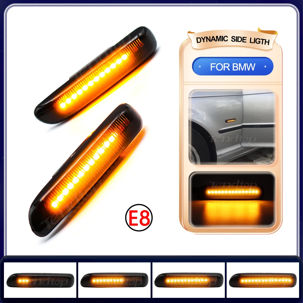 Dynamic Side Marker Turn Signal Lights Indicator Amber Repeater Lamp For BMW E46 3 Series Limo Coupe Compact Cabriolet Touring