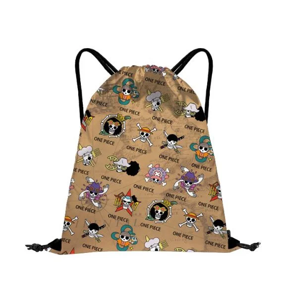 

Anime Pirate Luffy Skull Monkey D Tony Tony Chopper Colorful Printing Sling Bag Canvas Drawstring Backpack