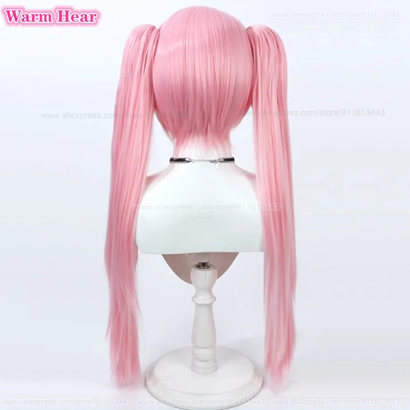 Парик для косплея Quiry 76 см розовый парик с двойным конским хвостом термостойкие