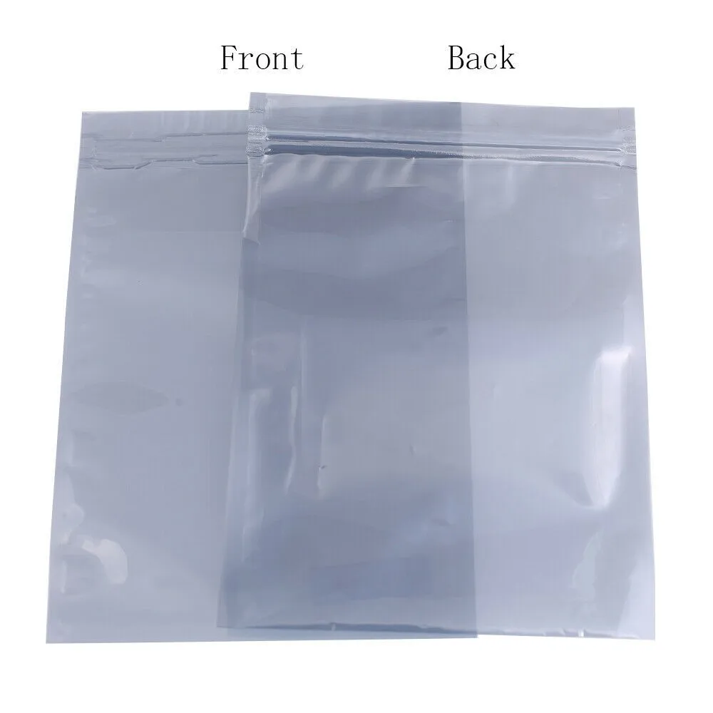

100x Strong Anti-Static Gripseal Bags Flat Pouch Transparent Grey Organizador De Papelería Storage Box Organizadores Rangement