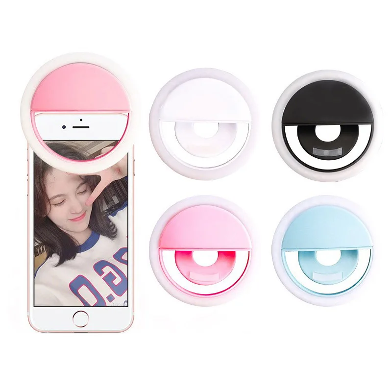 

1PC Mini Selfie Ring Light LED Flash Phone Lens Light USB Rechargeable Clip Mobile Phone Fill Lamp Selfie Lights Luminous