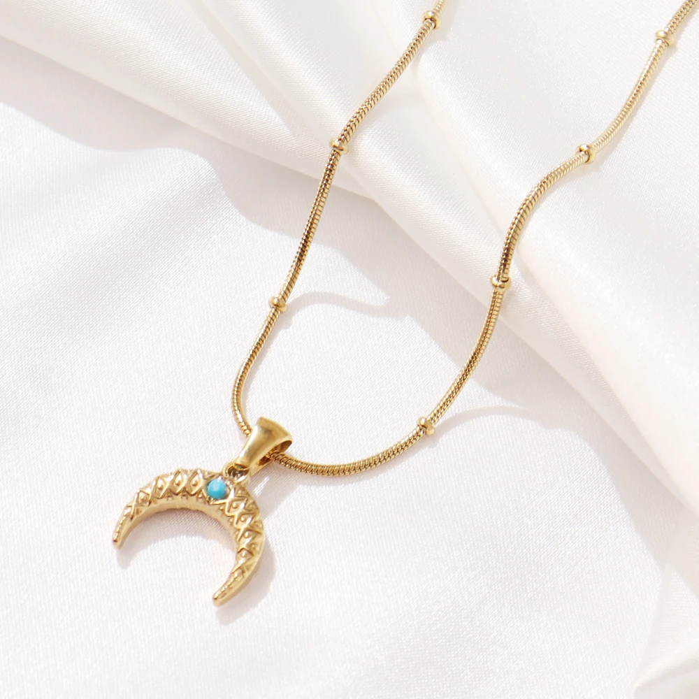 Цепочка с подвеской в виде полумесяца из нержавеющей стали 316L