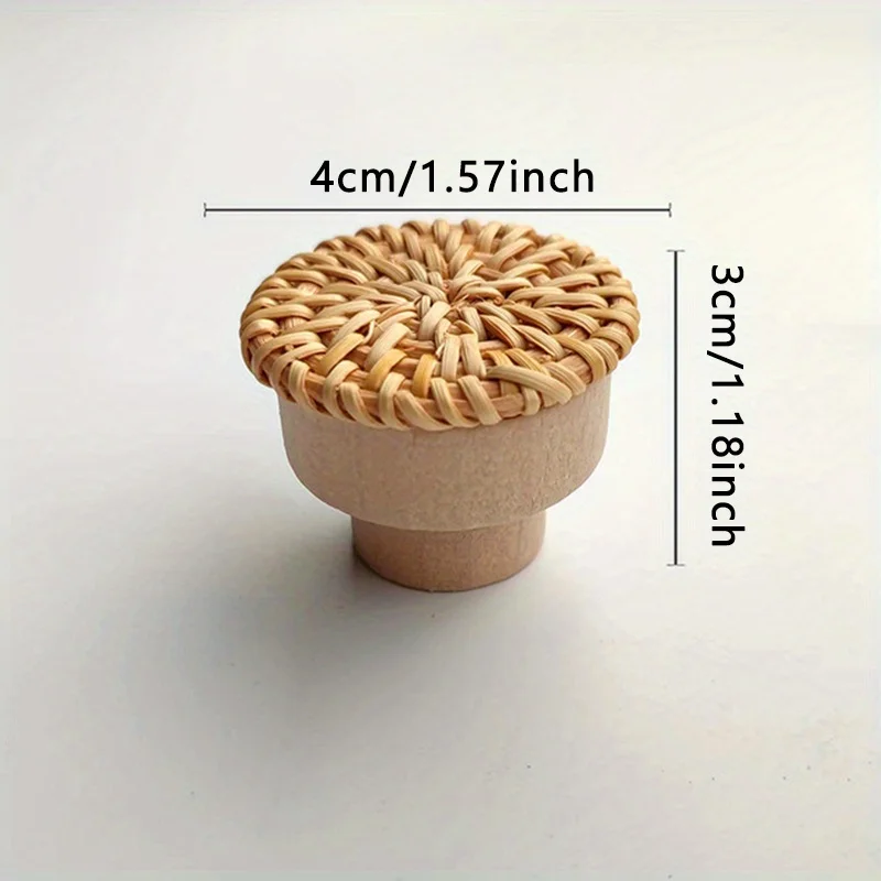 

Плетеная круглая ручка из ротанга 1 шт., деревянная ручка, для кухни, гостиной, спальни, шкафа