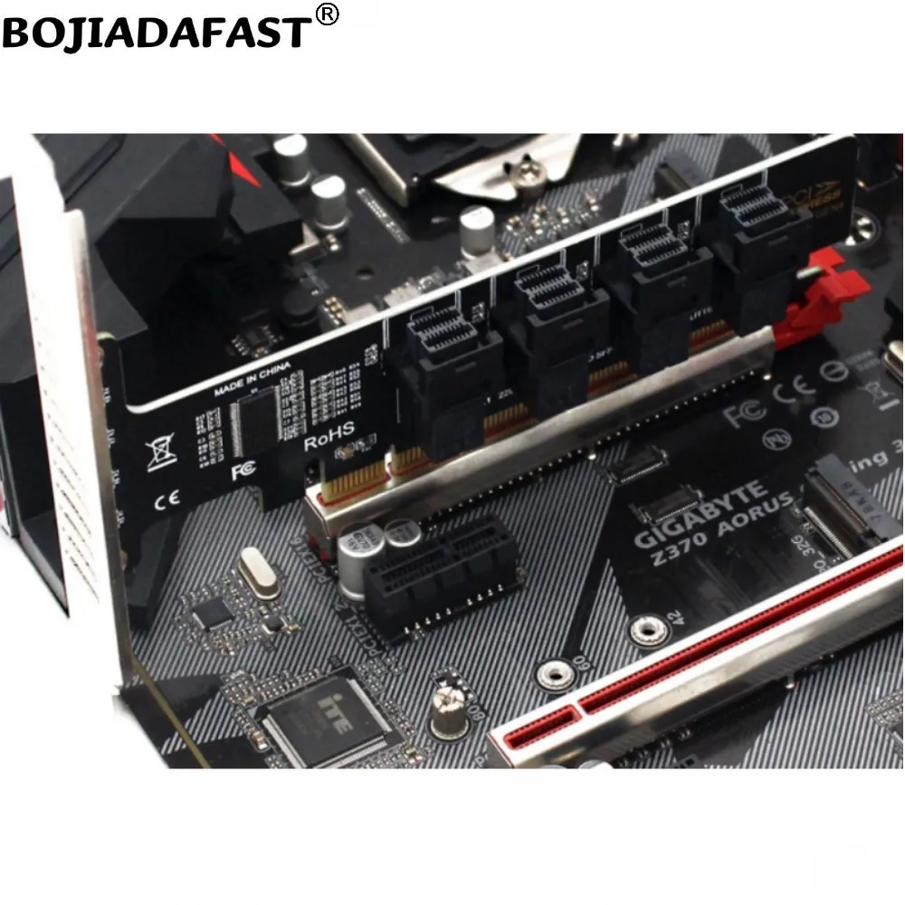 Адаптер-карта расширения PCI Express PCIe 3.0 X16 PCI-E 4.0 16X на 4* Mini SAS SFF-8643 для U2 NVME SSD (art.: 3920d94fdfc8b) - 3920d94fdfc8b
