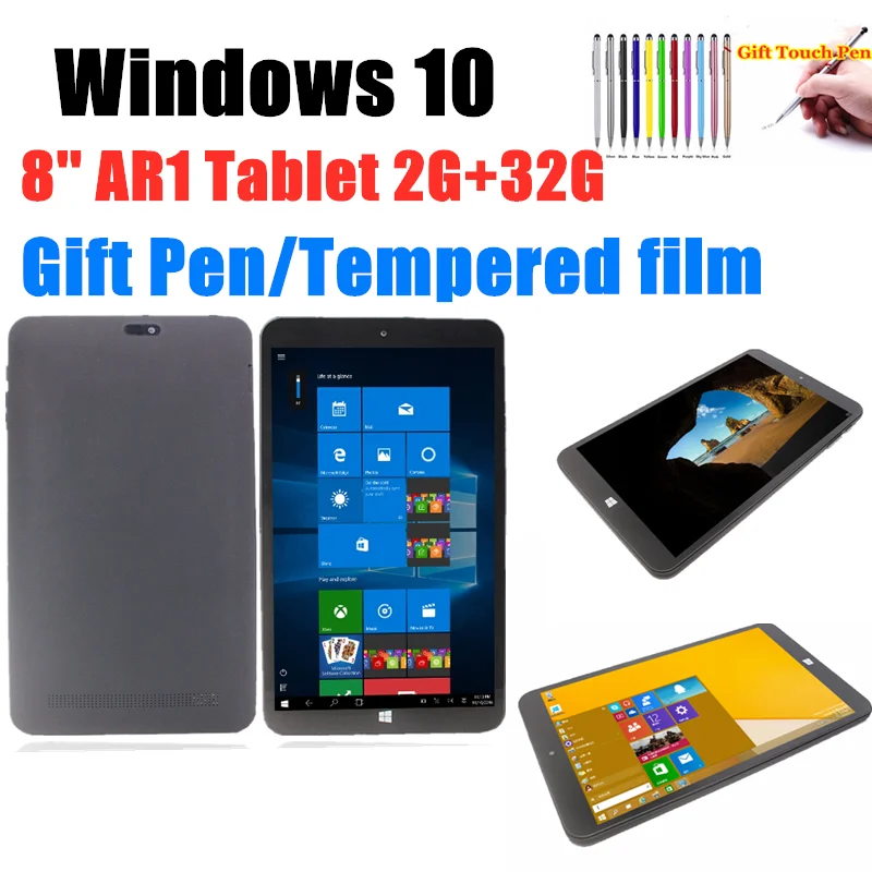 

Gift Tempered Film 8.0 '' Tablet PC AR1 Windows 10 RAM2GBDDR3+32GB Dual Cameras WIFI Quad Core Bluetooth-Compatible