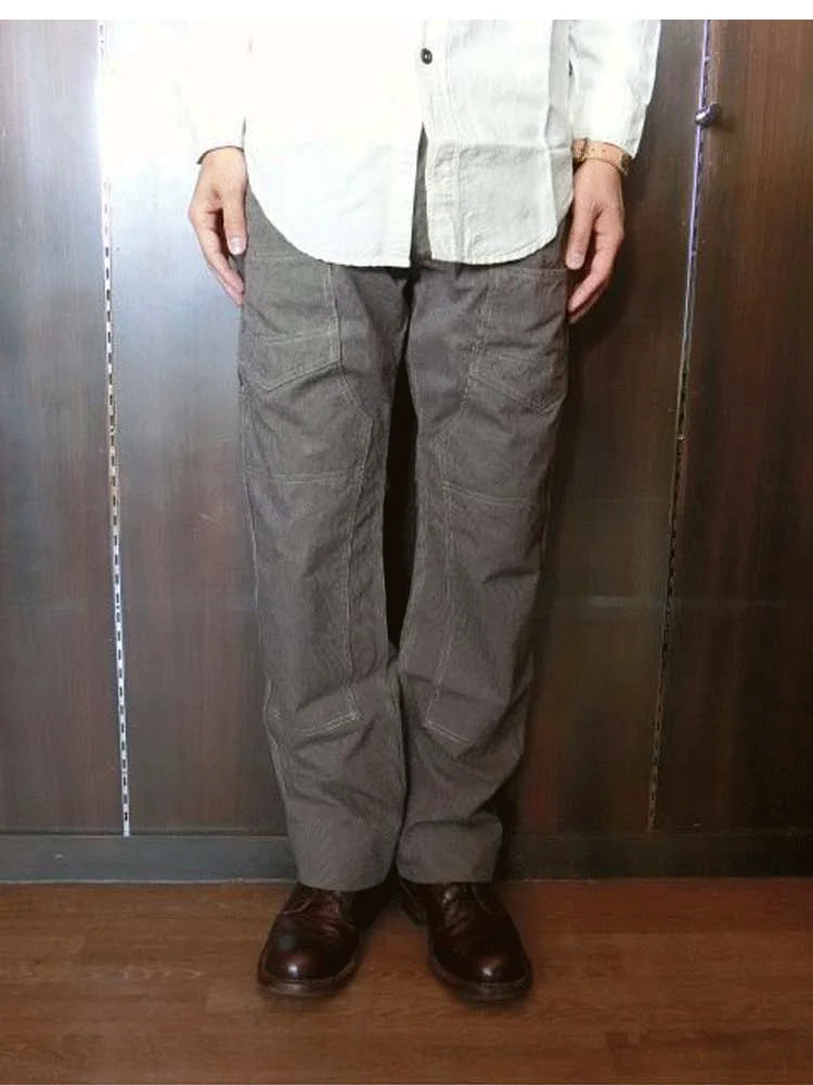 

Mei Mei's homemade grey cotton straight leg pants