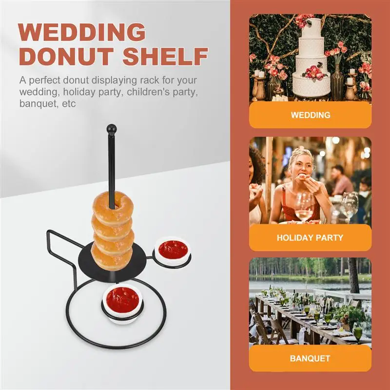 

1 Set Stainless Donut Shelf Children Holiday Party Dessert Rack Festival Donut Rack