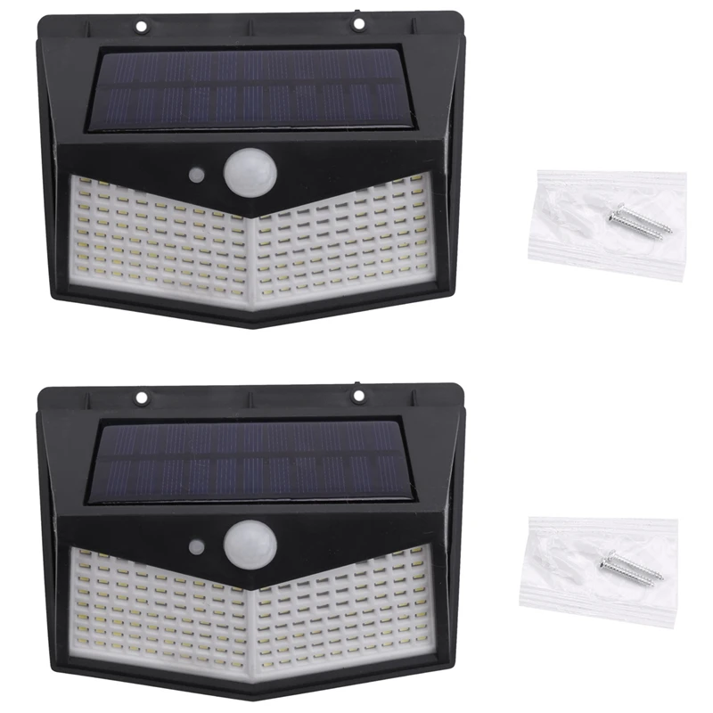 

2 Pack Solar Outdoor Light 208 LED/3 Modes 270 ° Outdoor Solar Lamp IP65 Waterproof Outdoor Lighting With Motion Sensor