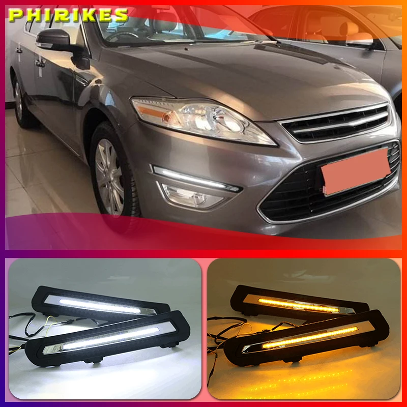 1set For Ford Mondeo 2011 2012 2013 LED DRL Daytime Running Light Daylight Waterproof Fog Lamp white Styling lights