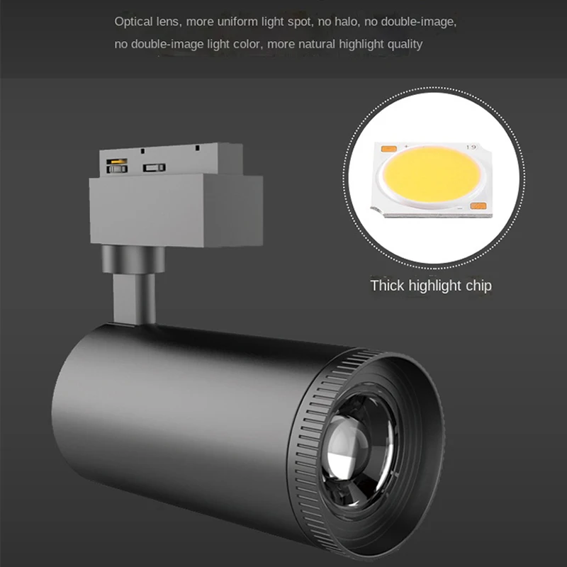 

30W LED Track Lighting, Adjustable Beam Angle COB Light ，Ceiling Spotlight for Accent Task Wall,Spot Light Ceiling Lighting