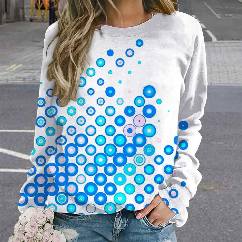 Женская кофта в европейском и американском стиле с 3D-принтом блестками