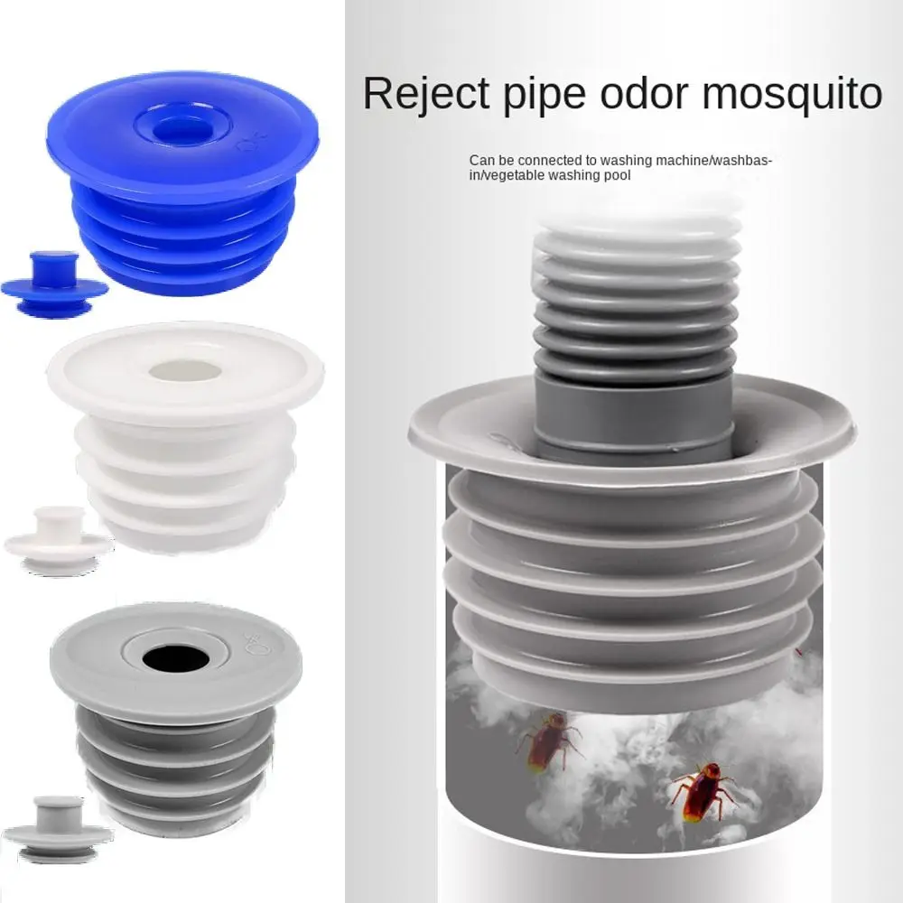 

Kitchen Bathroom Telescopic Insect Proof Pipe Connector Sewer Pipe Seal Ring Sealing Cover Floor Drain Plug Anti-odor