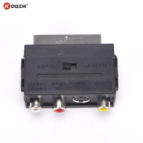 Адаптер-переходник со штепсельной вилкой SCART на 3 RCA Female AV TV Audio Video
