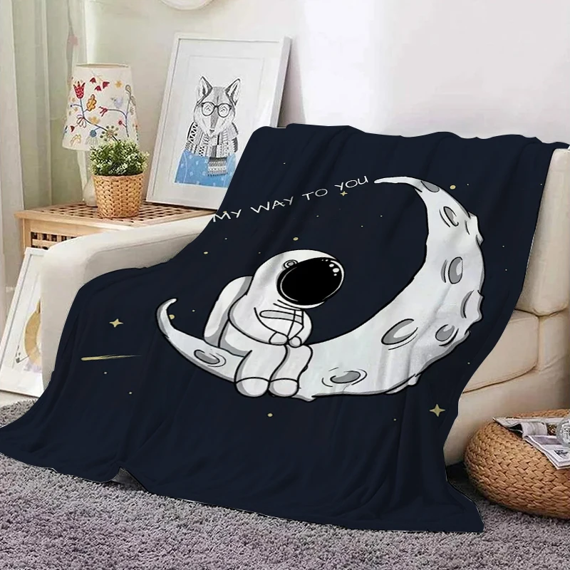 

Fleece Throw Blanket For Bed Astronaut Printing Fluffy Soft Blankets Sofa Summer Bedroom Decoration Bedspread The Decorative Nap