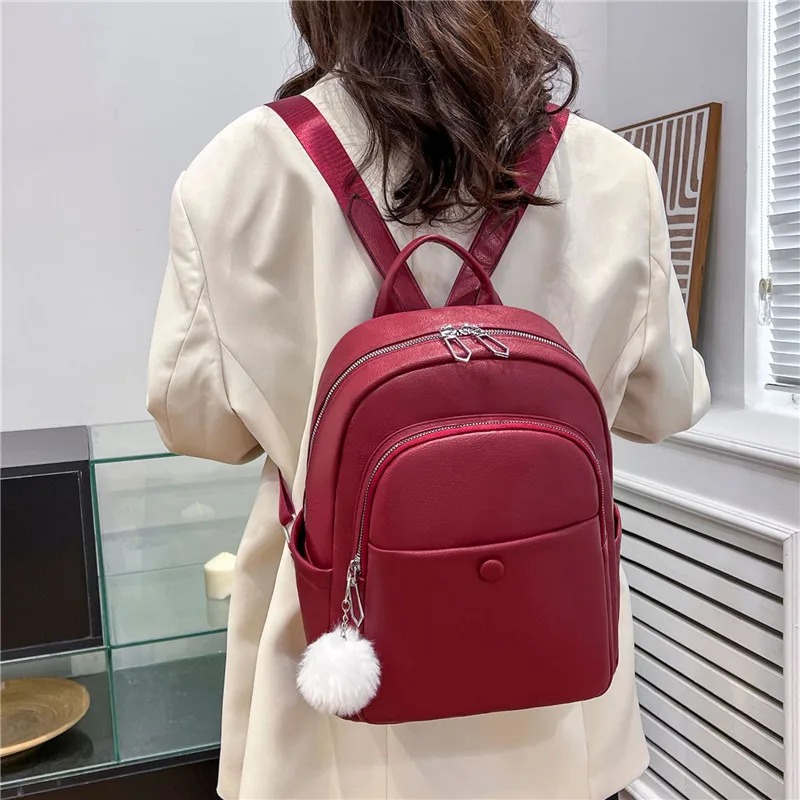 

Роскошный женский рюкзак, Повседневные Сумки из искусственной кожи для девочек-подростков, однотонный рюкзак, модная женская школьная сумка