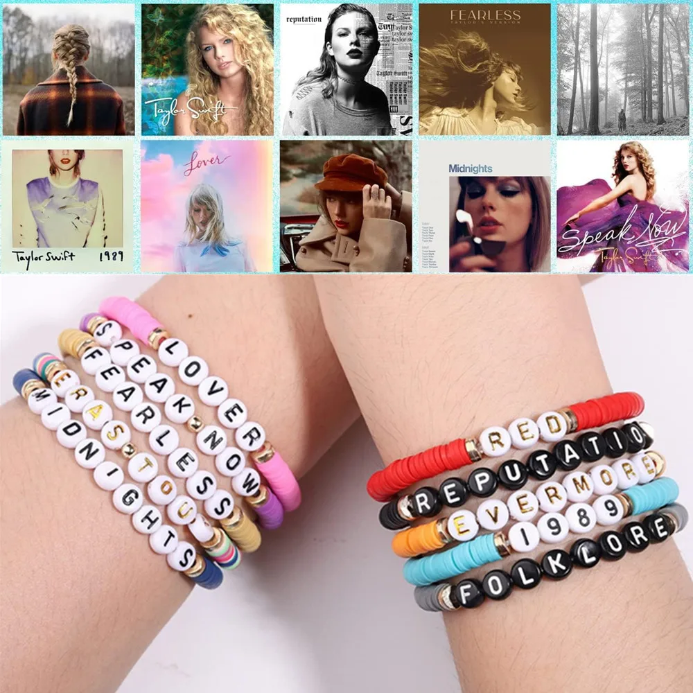 Taylor Lover Fearless Reputation 1989 Inspired Bracelets for Eras Album Music Concert Speak Now Bracelets Swiftie Outfit Jewelry