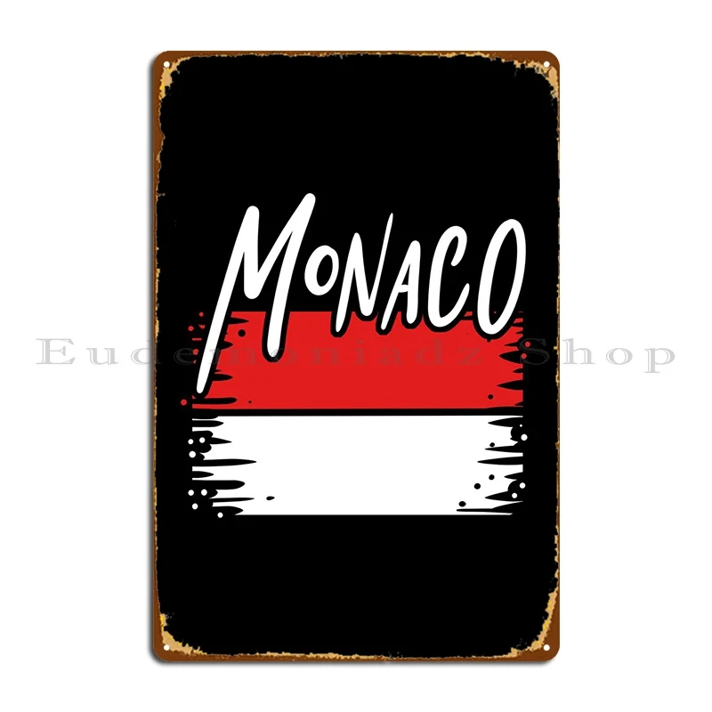 

Monaco Flag Monegasque Pri Metal Plaque Poster Kitchen Design Customize Wall Decor Designing Tin Sign Poster
