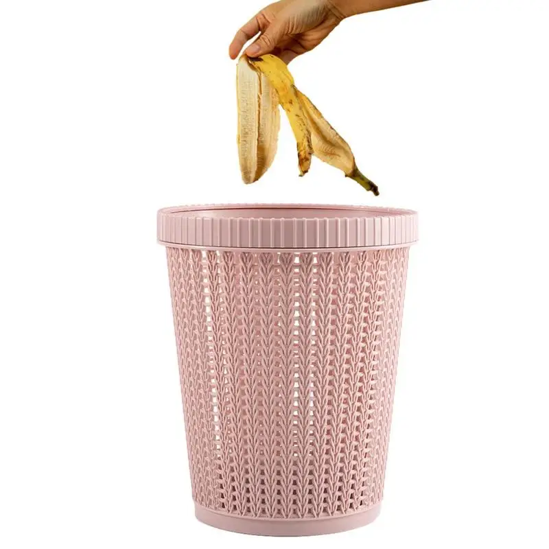 

Мусорная корзина из ротанга с автоматическим сменным мешком, настенное ведро для мусора, для офиса, салона, автомобиля, спальни