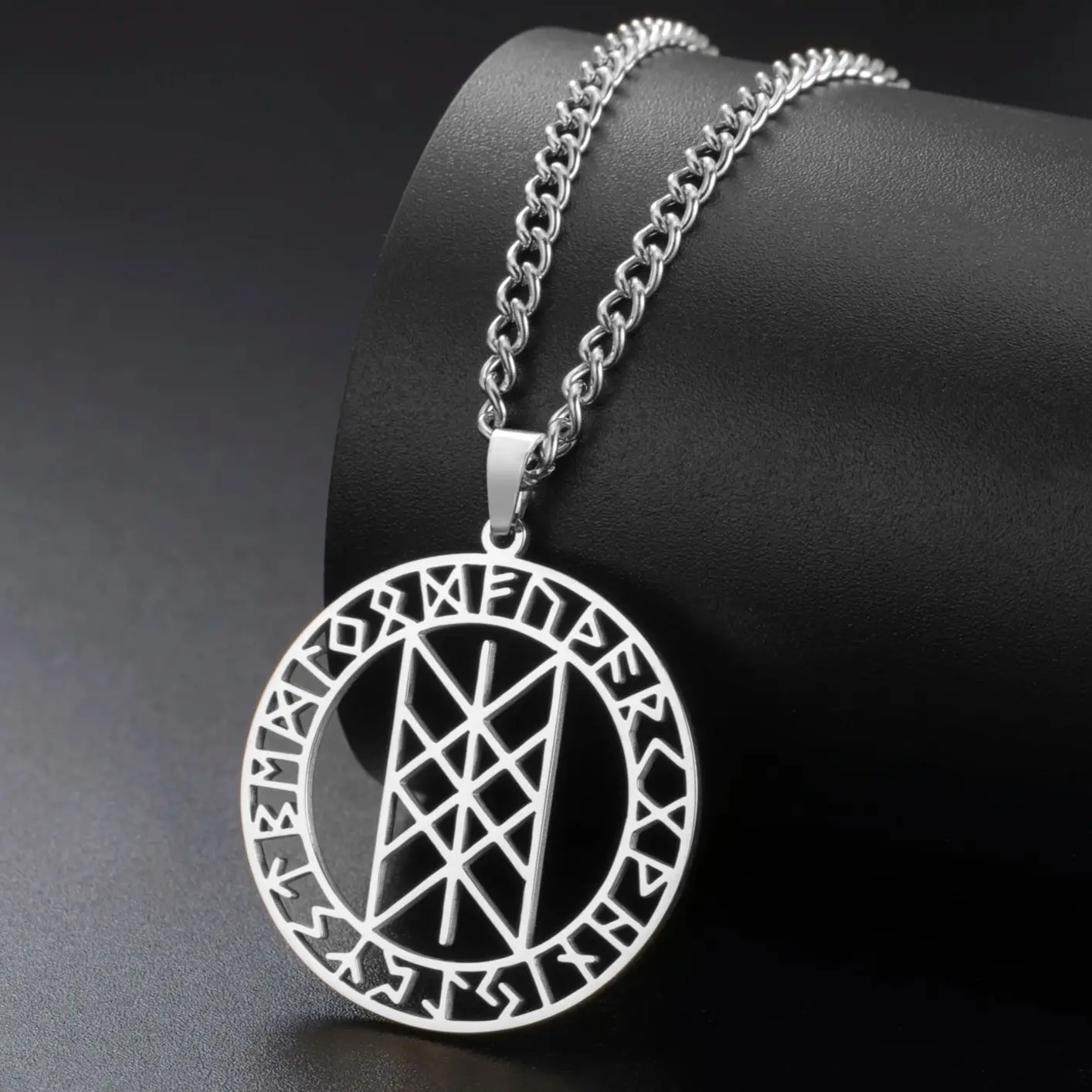 LIKGREAT Runes Web of Wyrd ожерелье для женщин и мужчин подвеска из нержавеющей стали Destiny