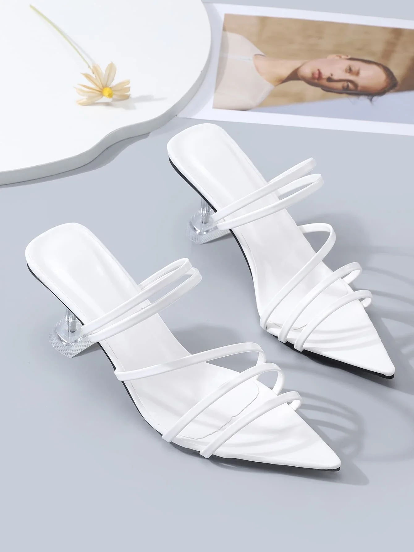 

Criss Cross Pyramid Heeled Sandals