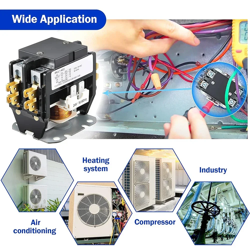 2P контактор кондиционера нормально открытая 25/32/40A 220V Катушка AC Контактор
