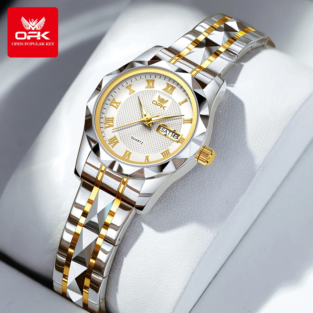 Роскошные Брендовые женские часы OPK с двойным календарем Высококачественные