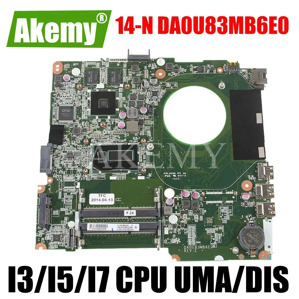 

Материнская плата для ноутбука HP PAVILION 14-N 14Z с процессором i3 i5 i7 4-го поколения DA0U83MB6E0 MB, материнская плата 758524-501 734426-001