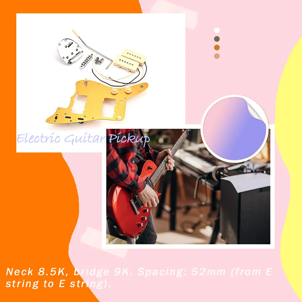 

Guitar Pickguard Adjustable Chrome Finish Pickup Bridge Set Fadeproof Smooth Guitars Fitting Home Music Children