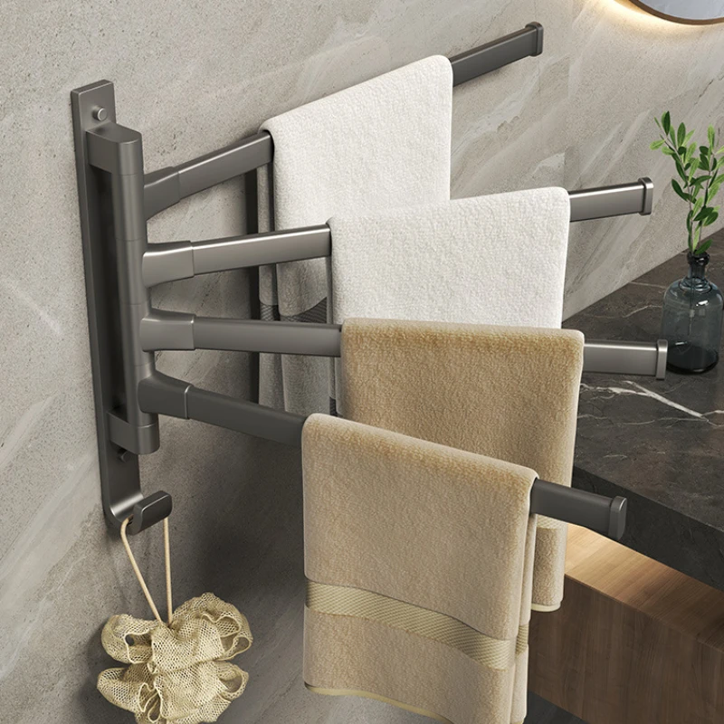Серая вращающаяся вешалка для полотенец Space Aluminium Gun без перфорации отличное