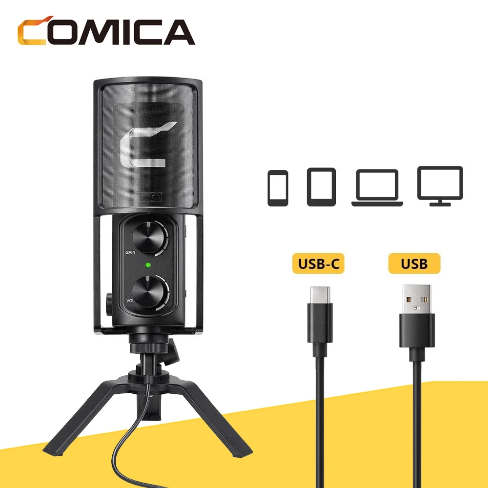 

Comica STM-USB Professional Studio Condenser Microphone Cardioid Wired Microphone for Phone Computer Games Recording Live Mic