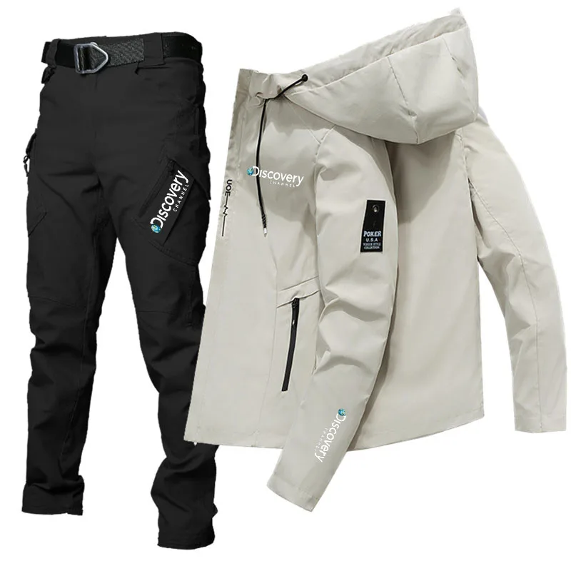 Discovery Clothing Fishing Suit Fall Outdoor Camping Mountaineering Suit 2022 Men's Breathable Hooded Windbreaker Adventure Suit