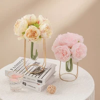 5 heads silk artificial peony bouquet flower wedding mariage decoration artificial fake flowers home living room party decor