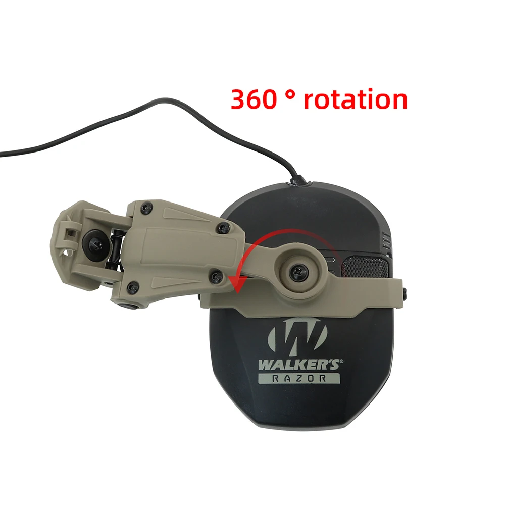 Tactical Headset Adapter M-LOK Helmet Rail Mount Compatible with Walker's Razor Slim Hearing Protection Electronic Earmuffs