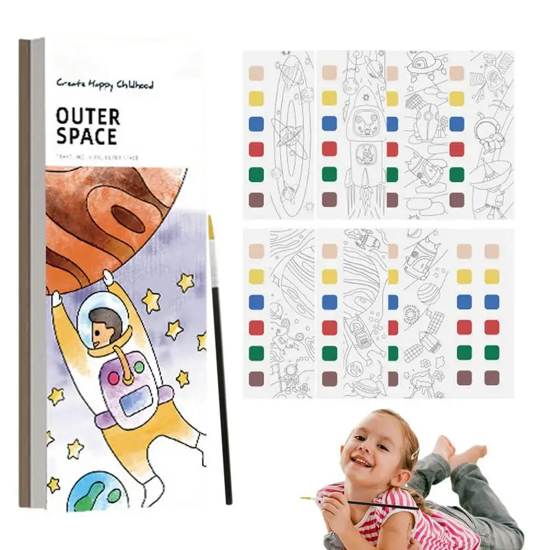 

Watercolor Paint Book Educational Water Coloring Books For Toddlers DIY Portable Watercolor Book Improve Children's Creativity