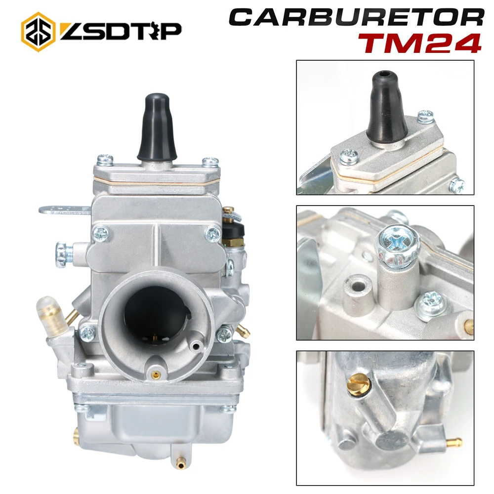 Фото Карбюратор Mikuni Racing ZSDTRP TM24 401-0019404 с плоской заслонкой 24 мм для мотоциклов, картов и скутеров 125–250 куб. см. №1