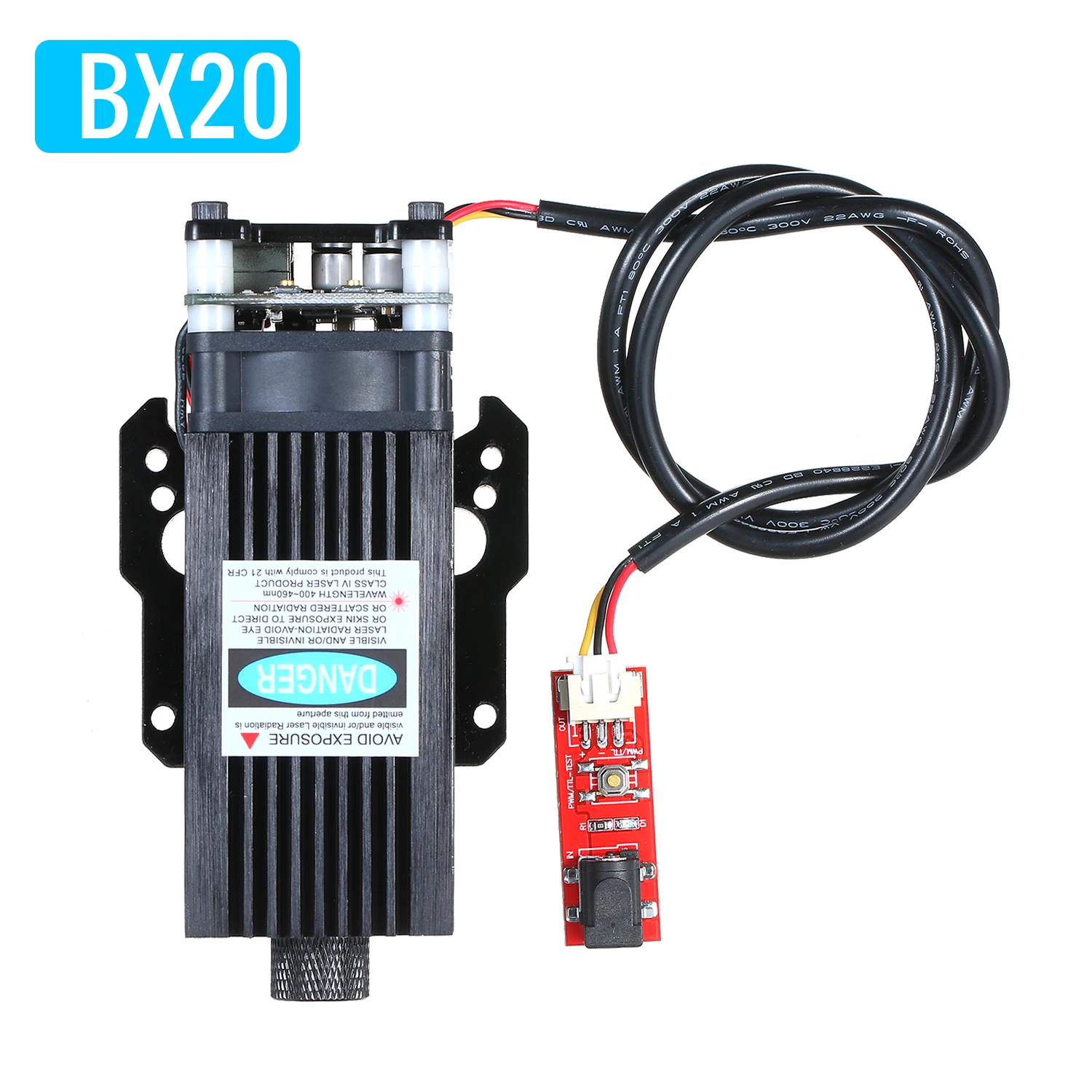 

BX7/15/20 7W/15W/20W Laser Module Laser Head 445nm Blue Lase for 3D Printer CNC Mill Engraving Machine Wood Marking Cutting Tool