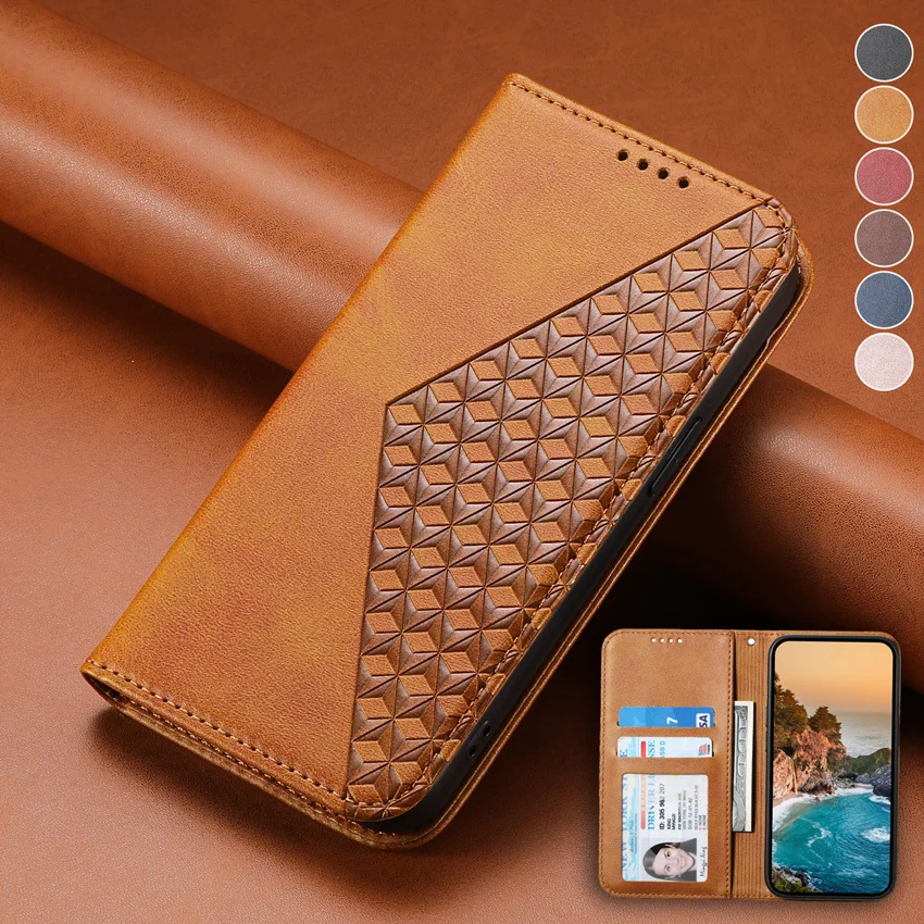 

Business Magnet Leather Flip Cover For OPPO A17 A57 A77 A76 A36 A96 A97 Realme C31 C35 C30 9 9i Pro 10 Card Stand Wallet Case